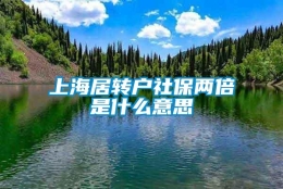 上海居转户社保两倍是什么意思