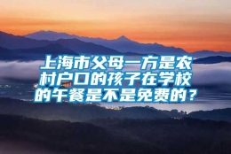 上海市父母一方是农村户口的孩子在学校的午餐是不是免费的？