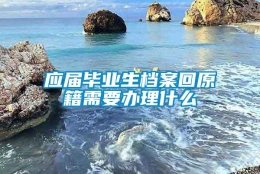 应届毕业生档案回原籍需要办理什么