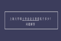 上海大学硕士毕业论文查重低于多少