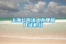 上海公司法人办理居住证积分