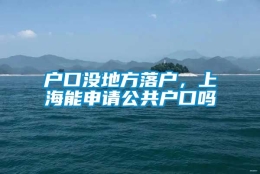 户口没地方落户，上海能申请公共户口吗