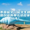 泰国留学｜留学生回国创业有那么多政策扶持？