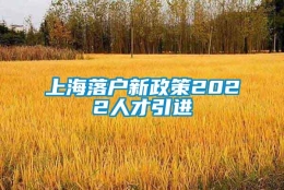 上海落户新政策2022人才引进