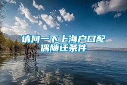 请问一下上海户口配偶随迁条件