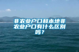 非农业户口和本地非农业户口有什么区别吗？