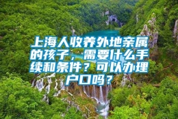 上海人收养外地亲属的孩子，需要什么手续和条件？可以办理户口吗？