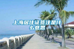 上海居住证签注是什么意思