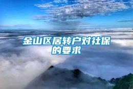 金山区居转户对社保的要求