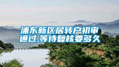 浦东新区居转户初审通过,等待复核要多久