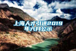 上海人才引进2019年六月公示