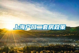 上海户口二套房政策