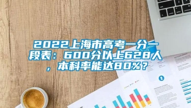 2022上海市高考一分一段表：600分以上628人，本科率能达80%？