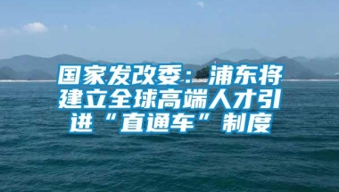 国家发改委：浦东将建立全球高端人才引进“直通车”制度