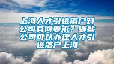 上海人才引进落户对公司有何要求？哪些公司可以办理人才引进落户上海