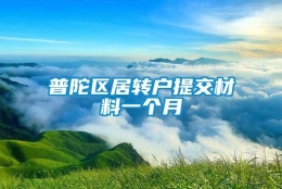 普陀区居转户提交材料一个月