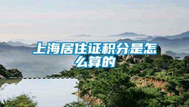 上海居住证积分是怎么算的