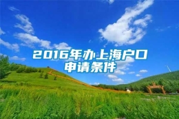 2016年办上海户口申请条件