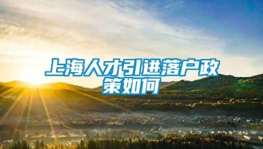 上海人才引进落户政策如何