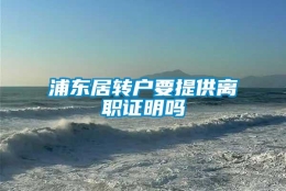 浦东居转户要提供离职证明吗