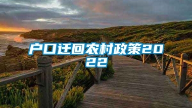 户口迁回农村政策2022