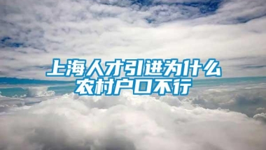 上海人才引进为什么农村户口不行