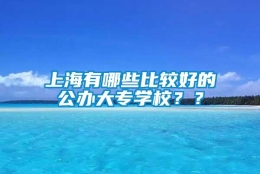 上海有哪些比较好的公办大专学校？？