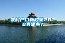 农村户口新政策2022有哪些？