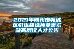 2021年朔州市朔城区引进和选拔急需紧缺高层次人才公告