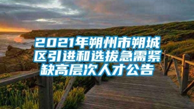 2021年朔州市朔城区引进和选拔急需紧缺高层次人才公告