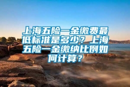 上海五险一金缴费最低标准是多少？上海五险一金缴纳比例如何计算？