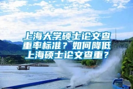 上海大学硕士论文查重率标准？如何降低上海硕士论文查重？