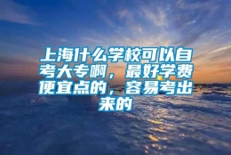 上海什么学校可以自考大专啊，最好学费便宜点的，容易考出来的