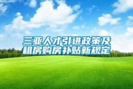 三亚人才引进政策及租房购房补贴新规定