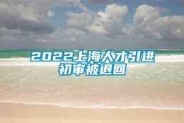 2022上海人才引进初审被退回