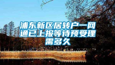 浦东新区居转户一网通已上报等待预受理需多久