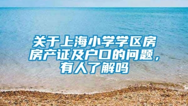 关于上海小学学区房房产证及户口的问题，有人了解吗