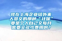 现在上海企业给外来人员交的那种“社保”要是个人自己交每月需要交多少费用啊？