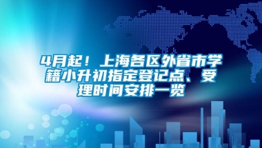 4月起！上海各区外省市学籍小升初指定登记点、受理时间安排一览