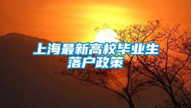 上海最新高校毕业生落户政策