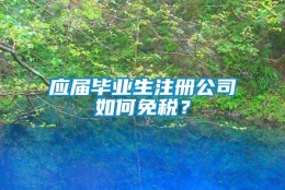 应届毕业生注册公司如何免税？