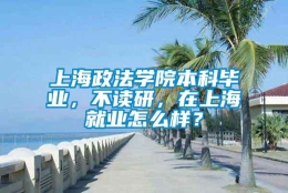 上海政法学院本科毕业，不读研，在上海就业怎么样？