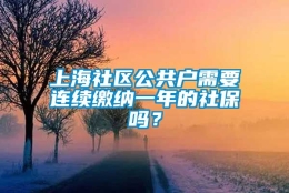 上海社区公共户需要连续缴纳一年的社保吗？