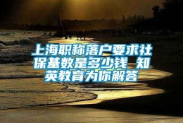 上海职称落户要求社保基数是多少钱 知英教育为你解答