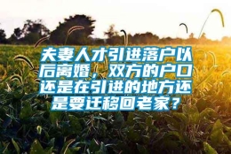 夫妻人才引进落户以后离婚，双方的户口还是在引进的地方还是要迁移回老家？