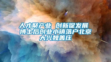 人才聚产业 创新促发展 博士后创业小镇落户北京大兴魏善庄