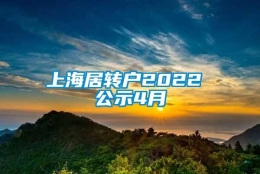 上海居转户2022 公示4月