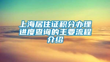 上海居住证积分办理进度查询的主要流程介绍