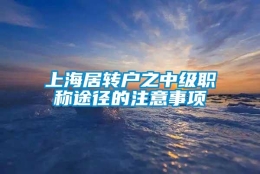 上海居转户之中级职称途径的注意事项