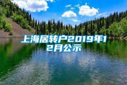 上海居转户2019年12月公示